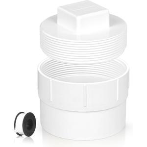 6 PVC Sewer Cleanout Adapter with Plug - Efficient Drainage Solution for Piping Systems, PVC DWV Flush Sewer Cleanout Cap for Drainage Piping System
