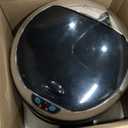 iTouchless 50 Liter / 13 Gallon Sensor Kitchen Trash Can with Odor Filter  Slim Round White Stainless Steel Automatic Garbage Recycling Bin for Home, Office, Business, Garage