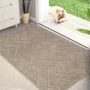 PURRUGS Dirt Trapping Door Mat 32" x 47", Non-Slip Machine Washable Entry Rug, Dog Doormat, Indoor Front Door Mat, Super Absorbent Entryway Rug for Muddy Shoes & Paws, Taupe