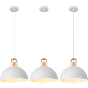 Farmhouse Pendant Light; 3 Packs 11.8 inch White Pendant Light; Kitchen Pendant Lights; Industrial Pendant Lighting; Pendant Lights Kitchen Island for Bedroom; Living Room; Library; Office