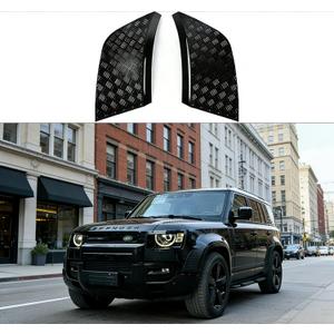 Front Bumper Side Scuff Plates for Land Rover Defender 2020-2025 | Black Body Anti-Scratch Protection Cover Trim Kit Compatible | Defender 90 110 130 Accessories | Easy Installation | Decoration Armor (High-Gloss Black)
