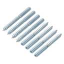 uxcell M6 Hanger Bolts Length 2-3/8"(60mm) Double Headed Bolts Self-Tapping Screw 6mm Wood Joint Furniture Legs, 32 Pcs