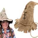 Nicky Bigs Novelties Unisex Adult Brown Burlap Straw Scarecrow Costume Hat - Harvest Witch Wizard Hats, One Size
