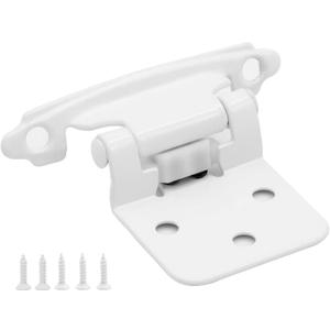 Cabinet White Hinges Overlay, 50 Pack (25 Pairs) Self Closing Flush Face Mount Cabinet Hinge Hardware for Cabinet Doors