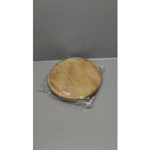 Round Decorative Tray Wood Bathroom Counter Organizer Farmhouse Kitchen Decor Wooden Riser for Soap Dish, Perfume, Candle, Sponge, 10" - Brown
