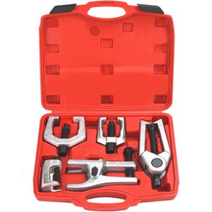 5-in-1 Ball Joint Separator Pitman Arm Puller Tie Rod End Tool Set for Front End Service Tie Rod Removal Tool Splitter Removal Kit (Red)
