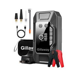 Gillaway Q11 4000A Jump Starter, Portable Car Jump Starter with Air Compressor, 150PSI Car Battery Jump Starter (9.0 Gas/8.0L Diesel), 12V Jump Box Car Battery Jumper Starter with Large LCD Display