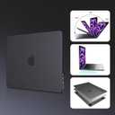 EooCoo Case Compatible with MacBook Air 13 inch M5 2026-2022 M4 M3 M2 A3449 A3240 A3113 A2681, Sleek Hard Shell Scratch Resistant Protective Cover Compatible for MacBook Air 13.6 inch, Matte Black