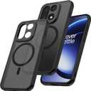 MAKAVO Magnetic for OnePlus 15 Case [Compatible with MagSafe] Translucent Matte Shockproof Phone Case with Camera Cover, One Plus 15 Slim Thin Yet Military Grade Drop Proof Silicone Bumper Case, Black
