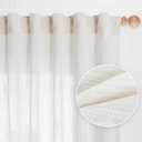 MYSKY HOME Short Curtains for Small Kitchen Windows 45 inches Length, Linen Look Curtain Drapes Cotton Polyester Blend, Soft Fabric Light Filtering Privacy Protect, Beige White, 50 x 45 inches, 2 PCs