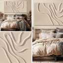 Hue7Art Neutral Tone Abstract Hand Painting Canvas Wall Art with Sculptural Organic Lines Modern Minimalist Artwork for Living Room Bedroom Office Wall Decoration 29x58 Inch