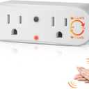 Saillong Clapping Light Control Switch,110V Wireless Wall Outlet with 2 Output Sockets,Turn Electrical On/Off with Clapping Sound Sensor, Clap Light Control for Bedroom Appliance(White,1 Pcs)