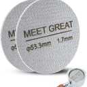 Meet Great- 2 Packs 53.3mm Espresso Puck Screen, 1.7mm Thickness 150μm 316L Stainless Steel, Upgraded Reusable Coffee Filter Screen for 54mm Breville Portafilter Filter Basket