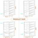 ARSTPEOE 22 Drawers, Acrylic Desk Makeup Organizer, Plastic Drawers Organizer, Stackable Storage Solution for Makeup, Dresser, Office, Bathroom Clear Plastic Craft and Bead Storage Cabinet