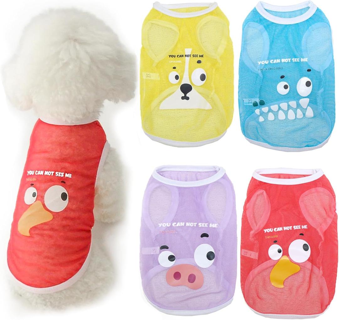 4 Pack Dog Cooling Shirts - Breathable Lightweight Shirts for Large Dogs Boy, Sleeveless Sun Protection Shirts for Puppy Vest Pet Apparel (2XL)