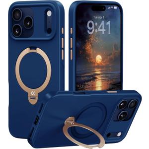CASEKOO Marine Blue Designed for iPhone 17 Pro Max Case with Spin Magnetic Stand [16FT Military Protection] [Non-Slip Edge] [Fit for MagSafe] MagicStand 360 for iPhone 17 ProMax case 6.9''