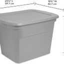 Sterilite 18 Gal Storage Tote, Stackable Bin with Lid, Plastic Container to Organize Clothes in Closet, Basement, Gray Base and Lid, 8-Pack