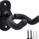 Guitar Wall Mount Hanger Acoustic Electric Bass Guitar Wall Hook Black Metal Holder (1 Pack Guitar Style)