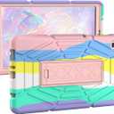 Grifobes for Samsung Galaxy Tab A7 Lite Case, 8.7 inch Shockproof Rugged Protective Cover with Stand for 2021 Tab A7 Lite 8.7" Tablet SM-T220/T225/T227U for Kids Boys Children (Camo Colorful) 2 Pcs