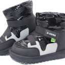 Girl's Boots Kids Glitter Snow Boots Durability Slip Resistant Outdoor Ankle Boots(Toddler/Little Kids) (Ablack), 13