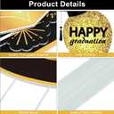 16 Pieces Congrats Grad Yard Signs 2026 Graduation Yard Sign Decoration Waterproof Lawn Decorations with 32 Stakes for Grad Party Outdoor Decor, Black Gold