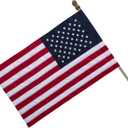 Bradford American Flag 3x5 ft Pole Sleeve for Outside, Heavy Duty Embroidered Outdoor American USA Flags, Vivid Color Polyester US Flag 3'x5'
