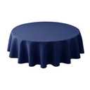 Biscaynebay Textured Fabric Round Tablecloths 70", Navy Water Resistant Table Cloth Circle Folding Table Covers for Dining, Kitchen, Wedding, Parties etc Machine Washable