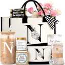 Birthday Gifts for Women, Monogrammed Initial Gift for Teacher Wife Mom, Tote Bag