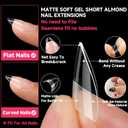 UNA GELLA Short Almond Gel Nail Tips: 504PCS Acylic Nail Tips Almond Shape Extra Short Pre Etched Half Cover 12sizes Salon Quality Soft Press On Nails DIY for Home Nails Extension