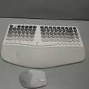 Ergonomic Wireless Keyboard and Mouse Set Creamy Wireless Keyboard Silent Mice Set with Wrist Rest for Computer, Laptop, PC, Mac, Windows (Gray White)