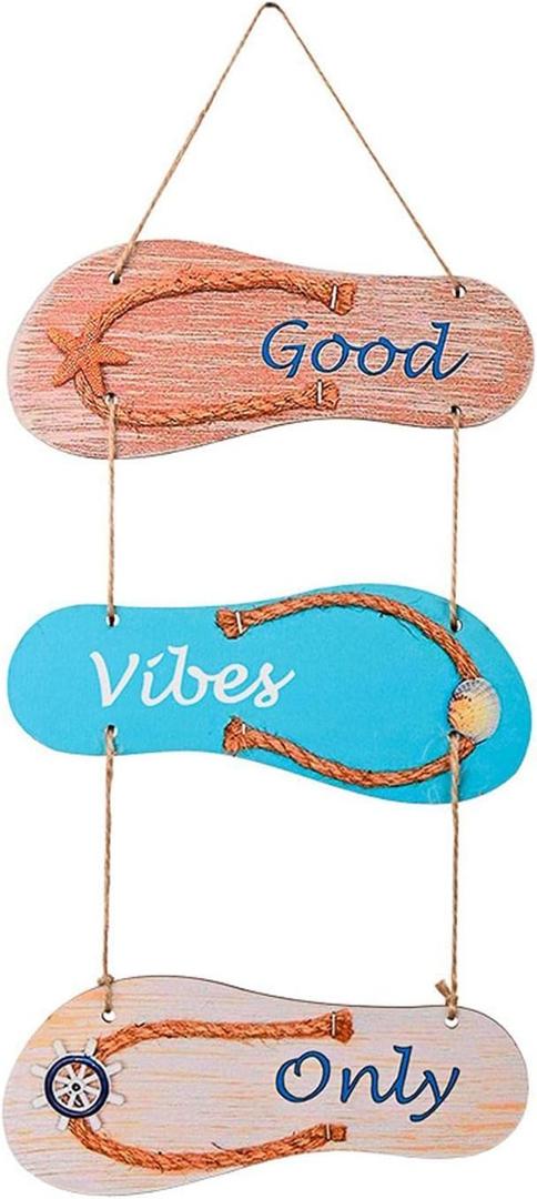 Beach-Themed Wooden Sign for Home and Bedroom Decor, Style B