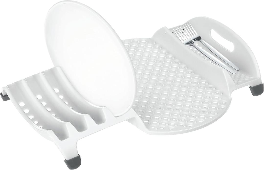 PrepSolutions In-Sink Dish Drainer  White, Space-Saving Design for Efficient Dish Drying