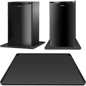 Mini Fridge Silicone Mat,24''x24''x0.5''-Fridge Drip Tray Concave and convex design is leak-Proof and Non-Slip Perfectly Compatible with Washer, Dryer, Wine Cooler, Dishwasher ect (Black)