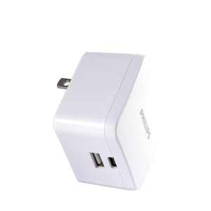 Philips Type C USB-A Wall Outlet Charger 2-Ports