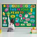 2 x HOWAF 52pcs Classroom Bulletin Board Decoration Set,2025-2026 This is Your Year Cutout for Welcome Back to School Classroom Decor,Positive Accents Cut-Outs for First Day of School Chart Wall Supplies