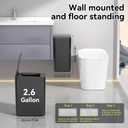 kaylowe Automatic Bathroom Trash Can Touchless 2.6 Gallon Garbage Cans with Lid Small Slim Motion Sensor Smart Trash Bin for Kitchen, Bedroom, Office, Living Room, Black