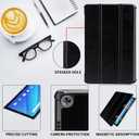 Tri-Fold Case Compatible with Huawei Mediapad M5 10.8 inch (CMR-AL09/CMR-W09), Includes a Screen Protector - Premium PU Leather Tri-Fold Cover with Auto Sleep/Wake (Black, One Size)