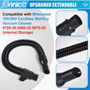 14-37-0105 Vacuum Hose Compatible with Milwaukee M18 Vacuum 0780-20 0880-20 0970-20, for Milwaukee 18v/28v Wet/Dry Vacuum Hose Replacement Assembly, Only fit Inside Hose Storage Vacuum, Black