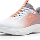 FitVille Extra Wide Shoes for Women, Hands Free Slip On Sneakers Lightweight Wide Walking Shoes Arch Support Comfortable Orthopedic Shoe for Standing All Day - ZephyrLite V4 (Orange/White)