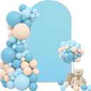 Wedding Arch Cover 7.2FT Baby Blue Spandex Fitted Arch Cover Round Top Stand Covers Double-Side Stretchy Chiara Cover Backdrop Cover for Wedding Banquet Birthday Party Ceremony Baby Shower Decoration