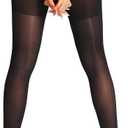 Unbelievable Durability Tights, Rip Resistant Pantyhose, Control Top 40D Semi Sheer Tights for Women, Medias Mujer (Small, Black)