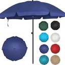 Blissun 6.5ft Patio Umbrella with Push Button Tilt & Height Adjustable, UV50+ Sun Protection with Sturdy Fiberglass Ribs & Iron Pole, Market Umbrella for Outdoor Table Garden Backyard Beach