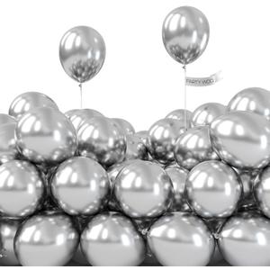 PartyWoo, 50pcs Silver Metallic Balloons, 5inch, Balloon Garland or Arch, Women, Unisex, Birthday, Wedding Decorations