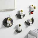 Astronauts Wall Decor Set of 3, Modern Home Wall Sculptures Decoration, 3D Cute Space Wall Decor for Boys Room, Outer Space Wall Decorations for Living Room Bedroom Playroom