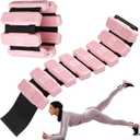 Pilates Wrist & Ankle Weights for Women, Wearable Wrist Weights & Leg Weights Set of 2(1Lb Each) Adjustable Ankle Weights for Walking, Yoga, Dance, Pilates, Pool Exercises and Gym (Pink)