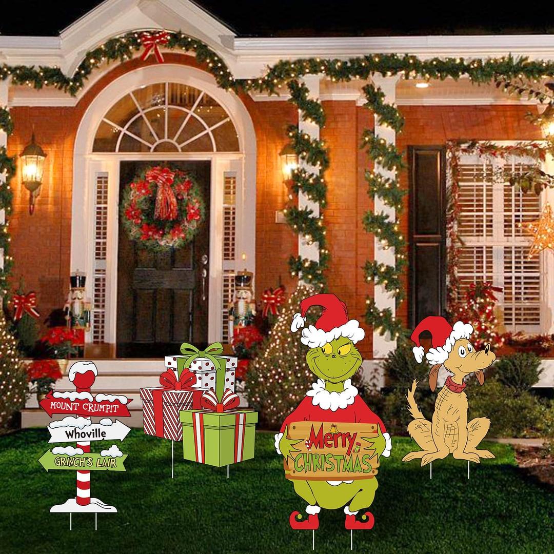 Christmas Yard Signs with Stakes 22 Inch