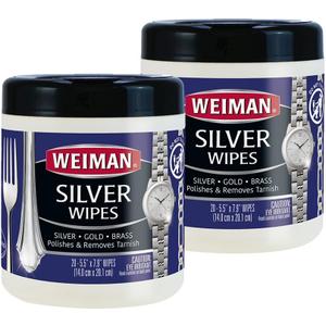 Weiman Jewelry Polish Cleaner, Tarnish Remover Wipes - 40 Count - Use on Silver Jewelry Antique Silver Gold Brass Copper and Aluminum