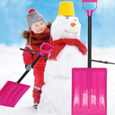 Kids Snow Shovel with D-Grip Handle, Aluminum Blade, Toddler Snow Shovel for Car Trunk, Emergencies, Driveways, and Car Snow Removal. (Age 3+)