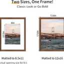 YESKAY 12x16 Picture Frame 3 Pack - Brown Poster Frame Display Pictures 8.5x11 with Mat or 12 x 16 Without Mat for Wall Hanging Horizontal and Vertical