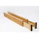 Bamboo Adjustable Drawer Divider Organizers - Spring Loaded, Stackable | Perfect for Kitchen Utensils, Silverware & Knife Drawer Dividers, Desk, Bathroom, and Dresser Drawer Organization (2-Pack)